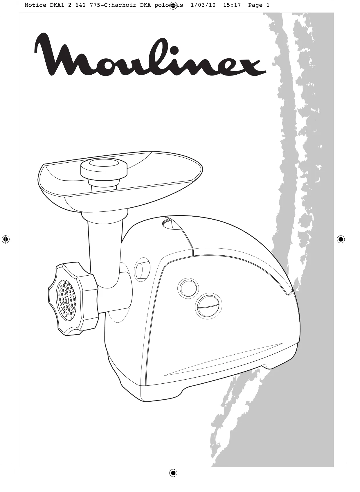 Первая страница инструкции Moulinex ME620132/35A