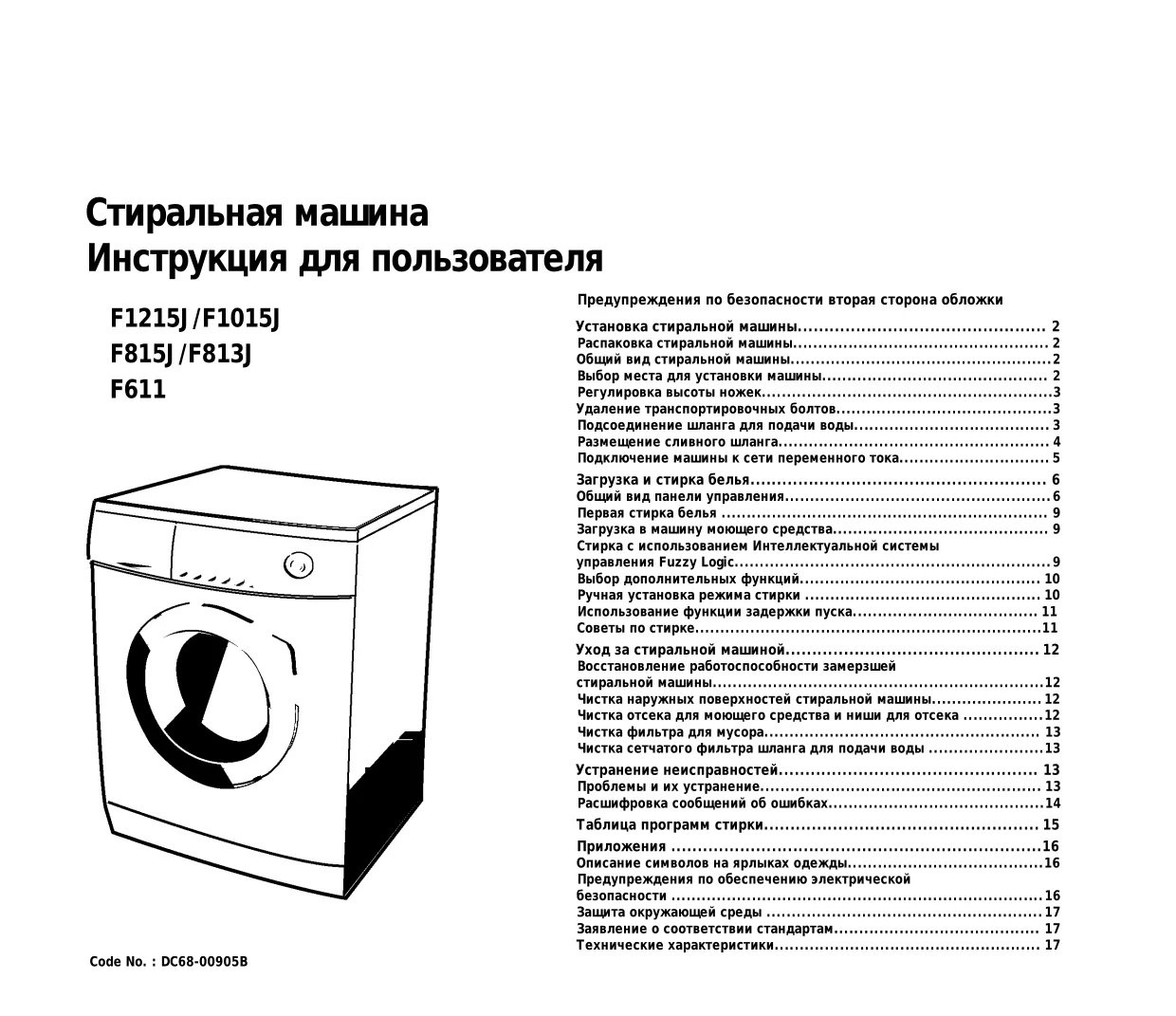 Первая страница инструкции Samsung F1015JGB/YLP