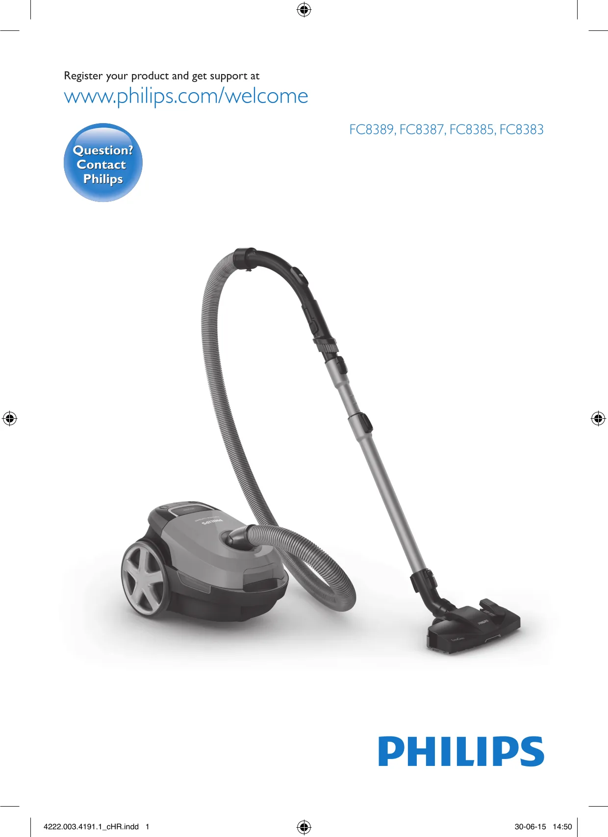 Первая страница инструкции Philips FC8385/03