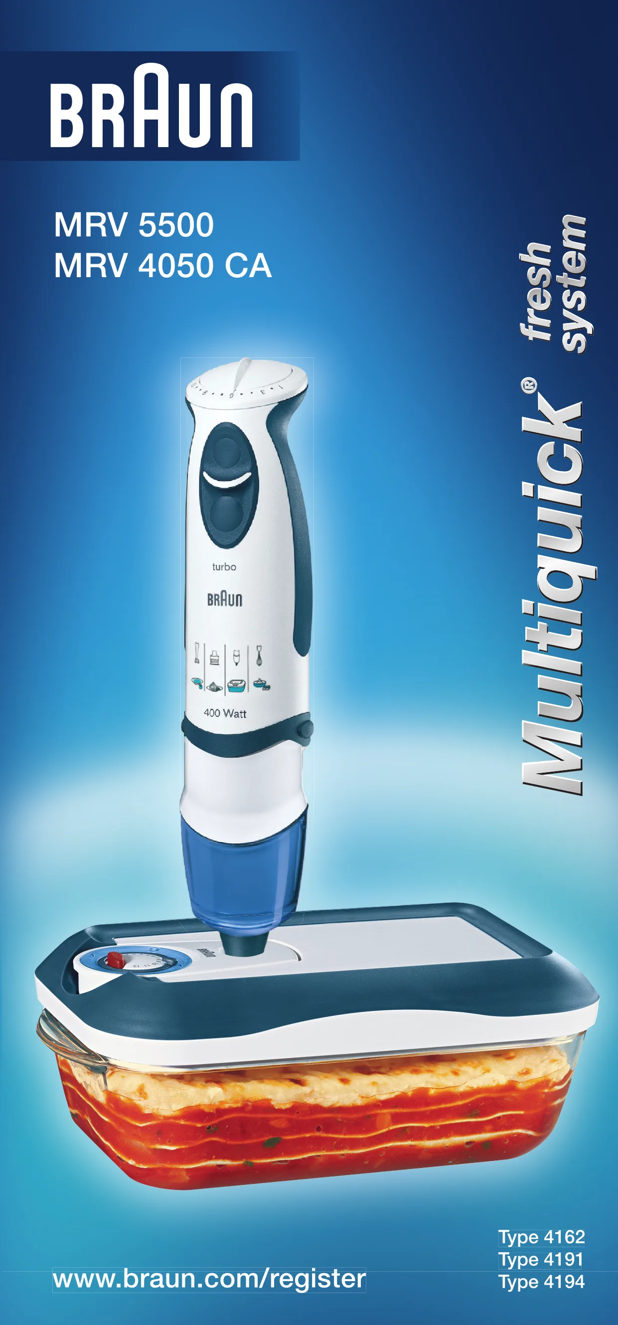 Первая страница инструкции Браун MR5500