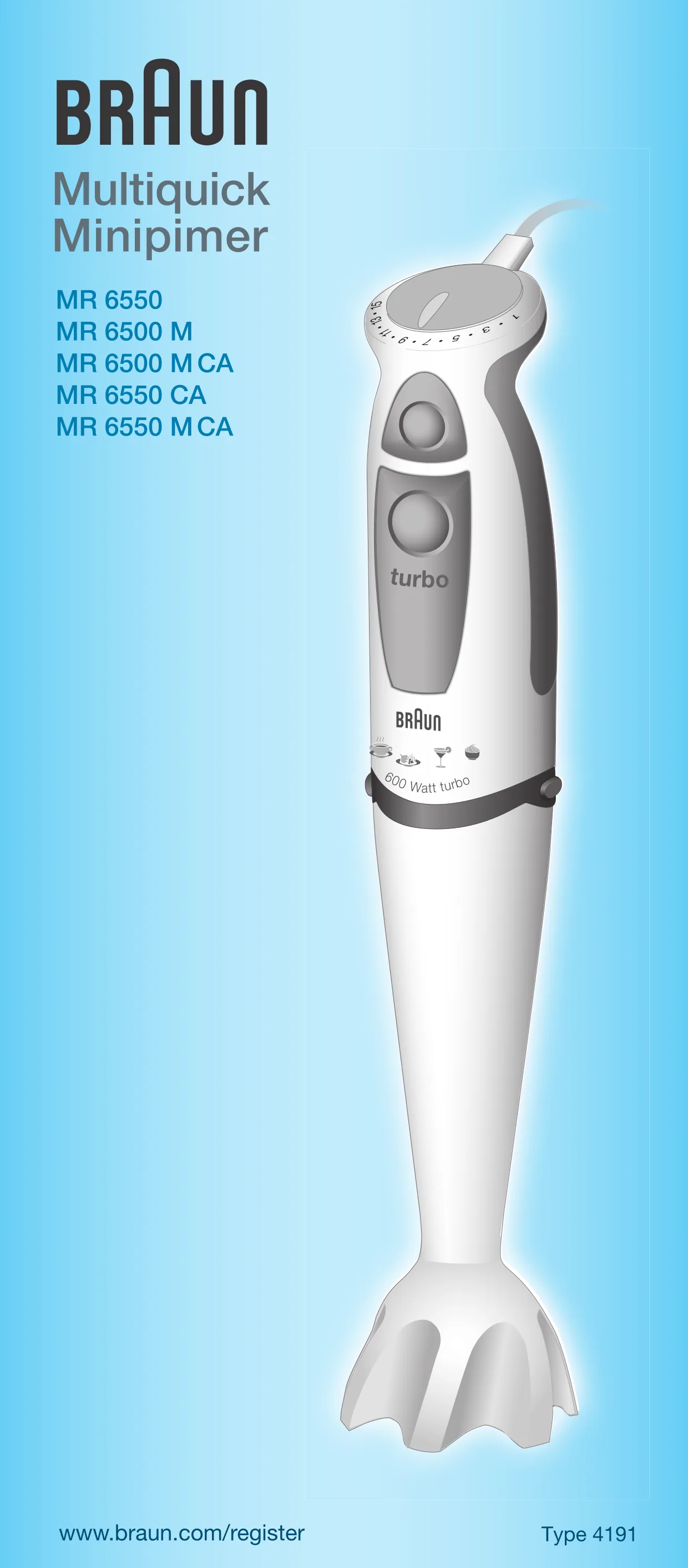 Первая страница инструкции Браун MR6500
