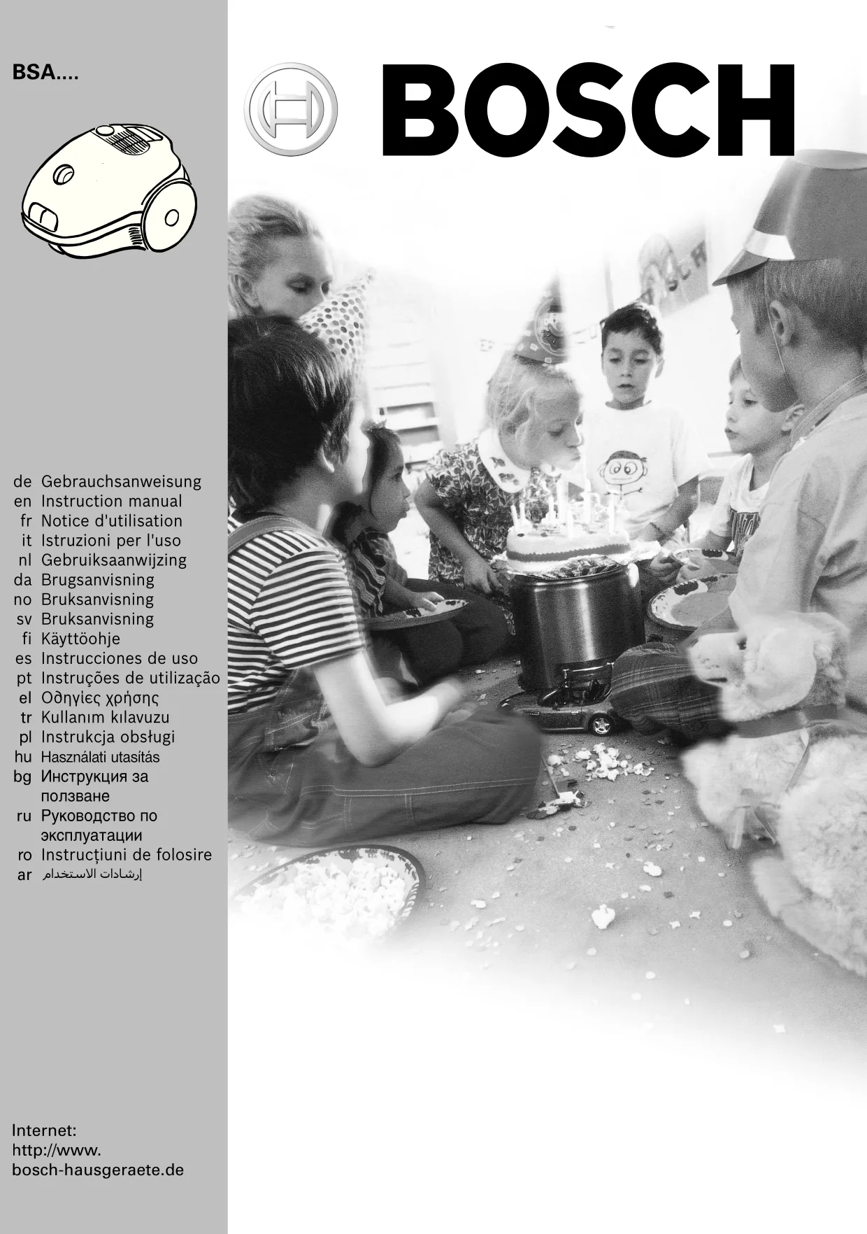 Первая страница инструкции Bosch BSA2595/02