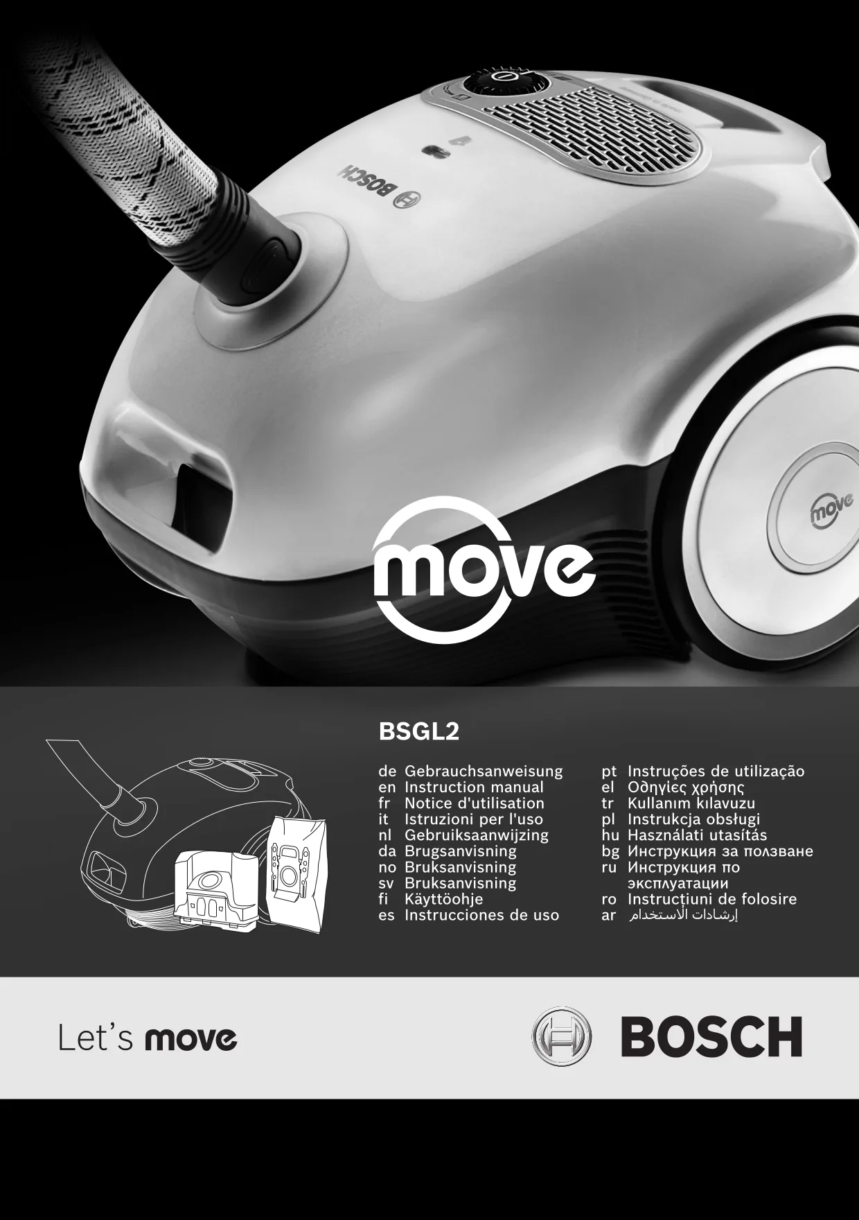 Первая страница инструкции Bosch BSGL2MOVE6/09