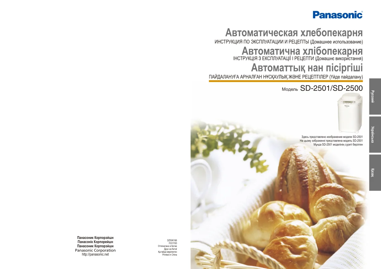 Первая страница инструкции Панасоник SD-2501WTS