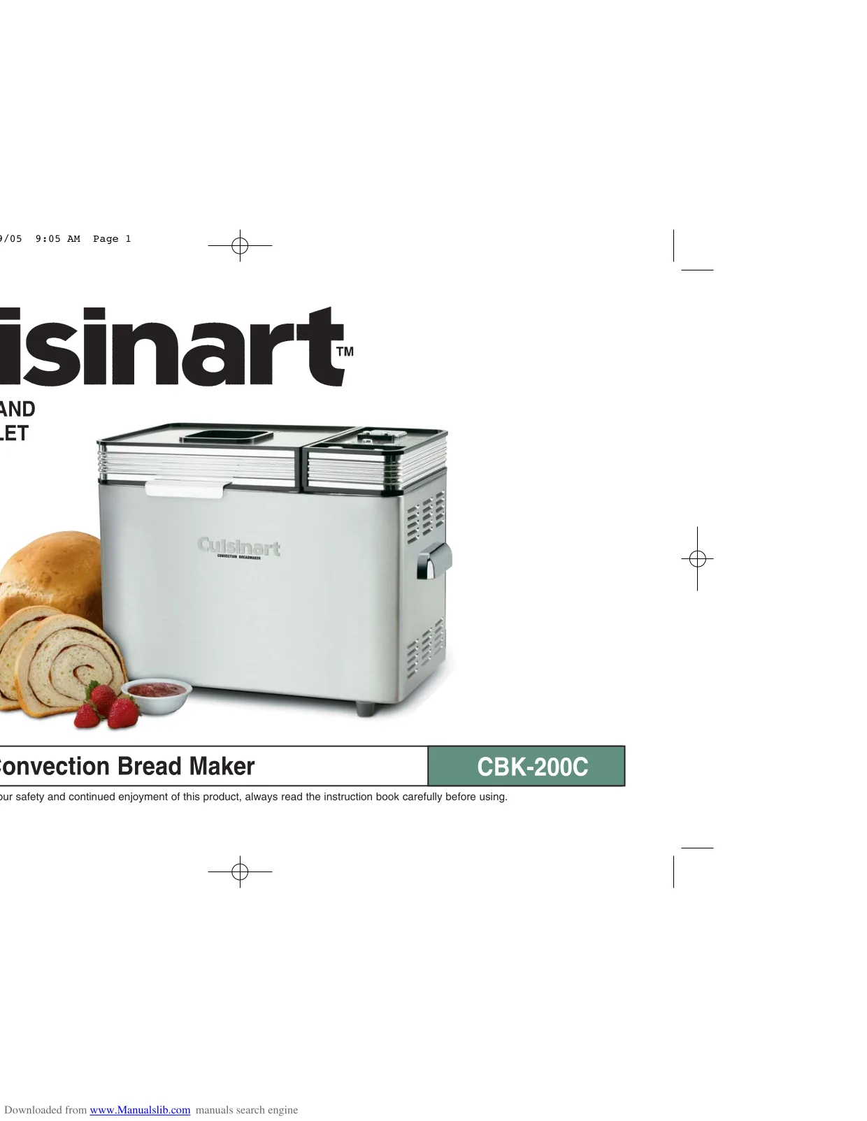 Первая страница инструкции Cuisinart CBK-200WS