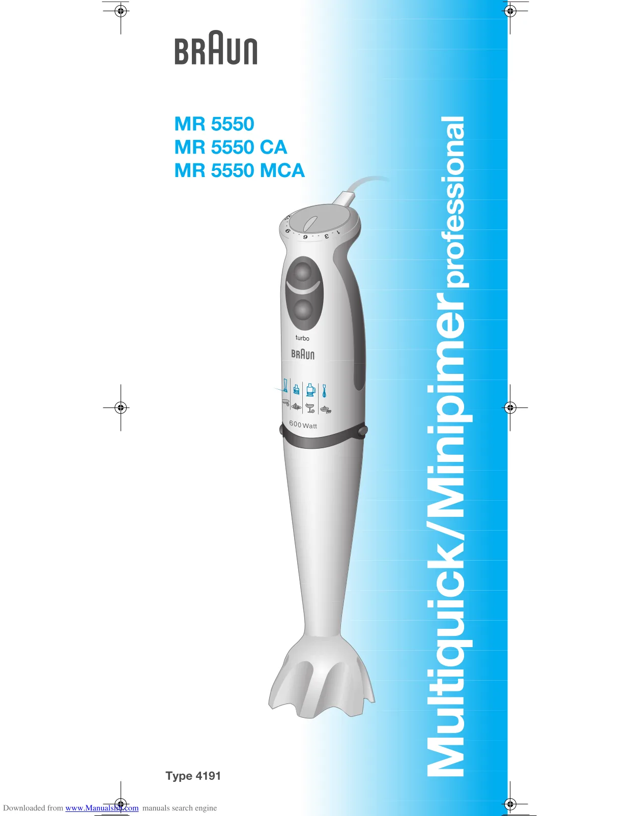 Первая страница инструкции Браун MR5550