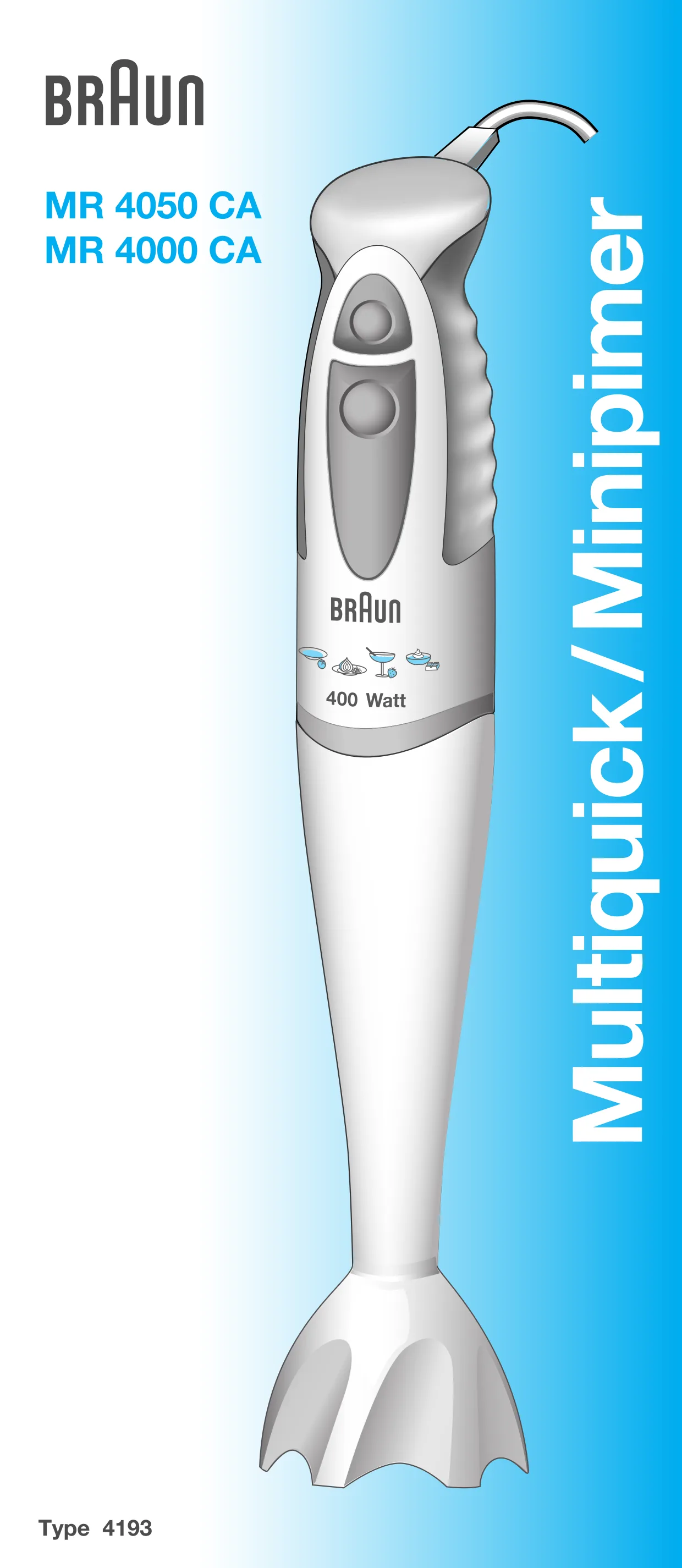 Первая страница инструкции Браун MR4000