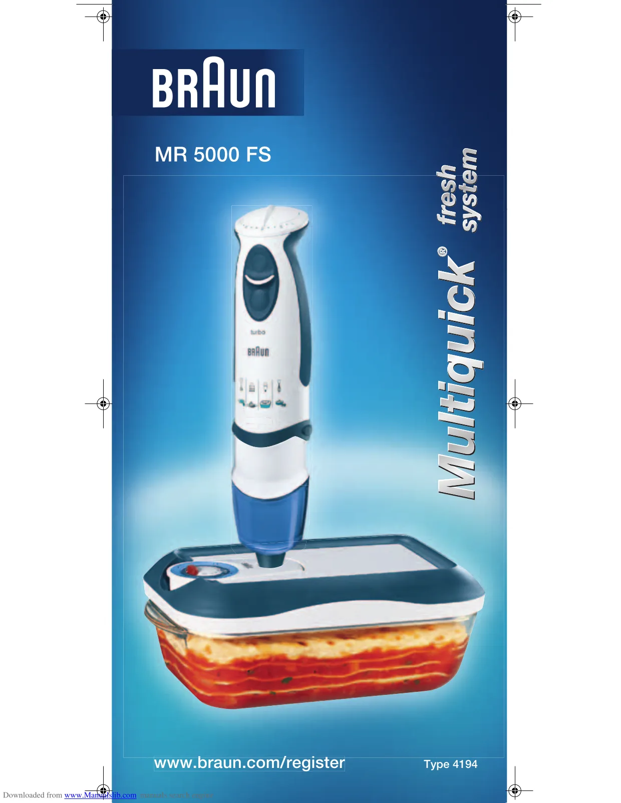 Первая страница инструкции Браун MR5000