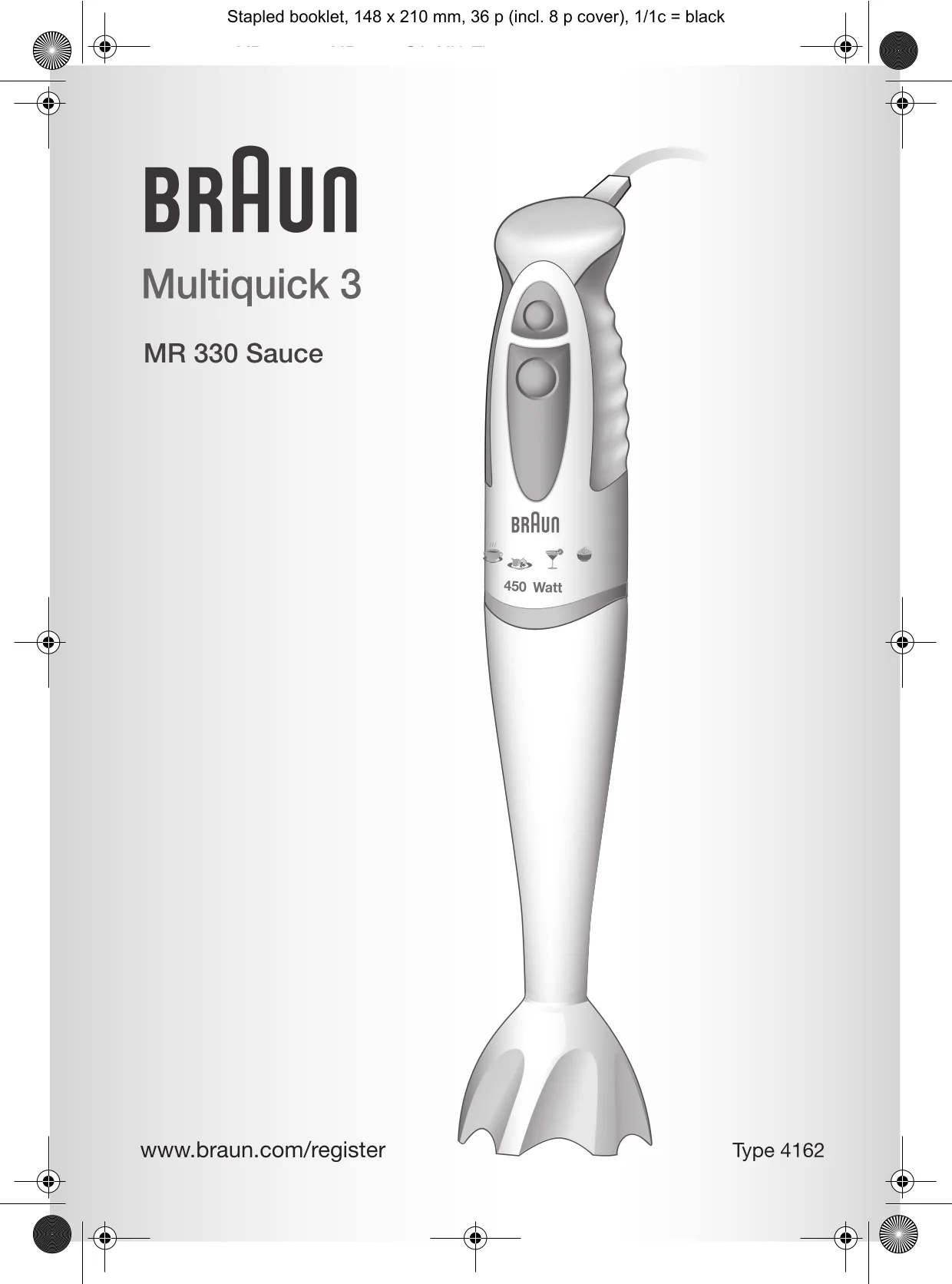 Первая страница инструкции Браун MR330