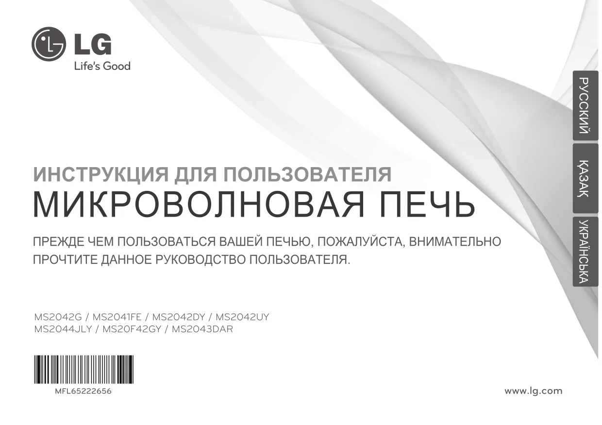 Первая страница инструкции LG MS-2042DY