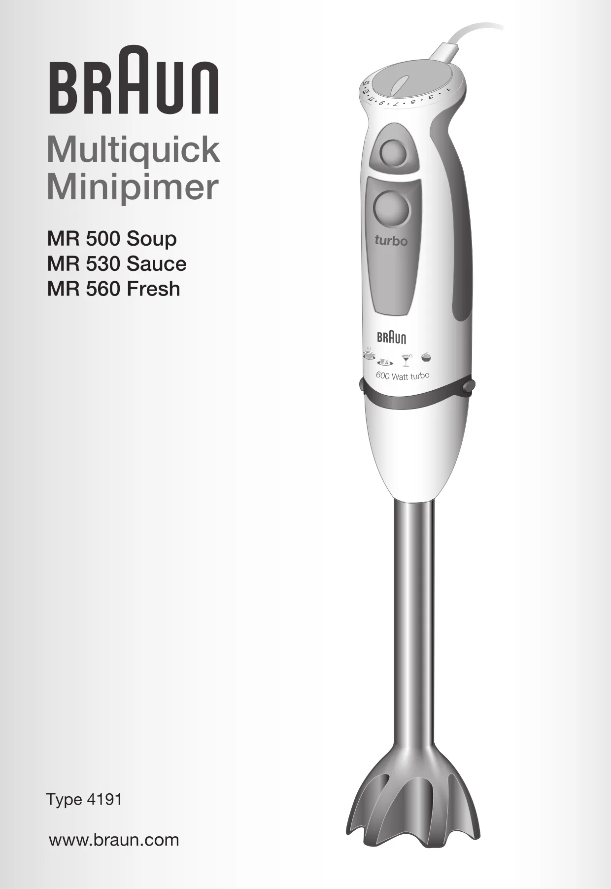Первая страница инструкции Браун MR530